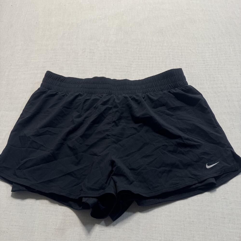 Nike One Women's Dri-FIT High-Waisted 3" 2-in-1 Shorts‎ Sz XL Black Brand New